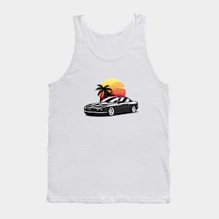 Black E31 860 Coupe Sunset Palms Tank Top